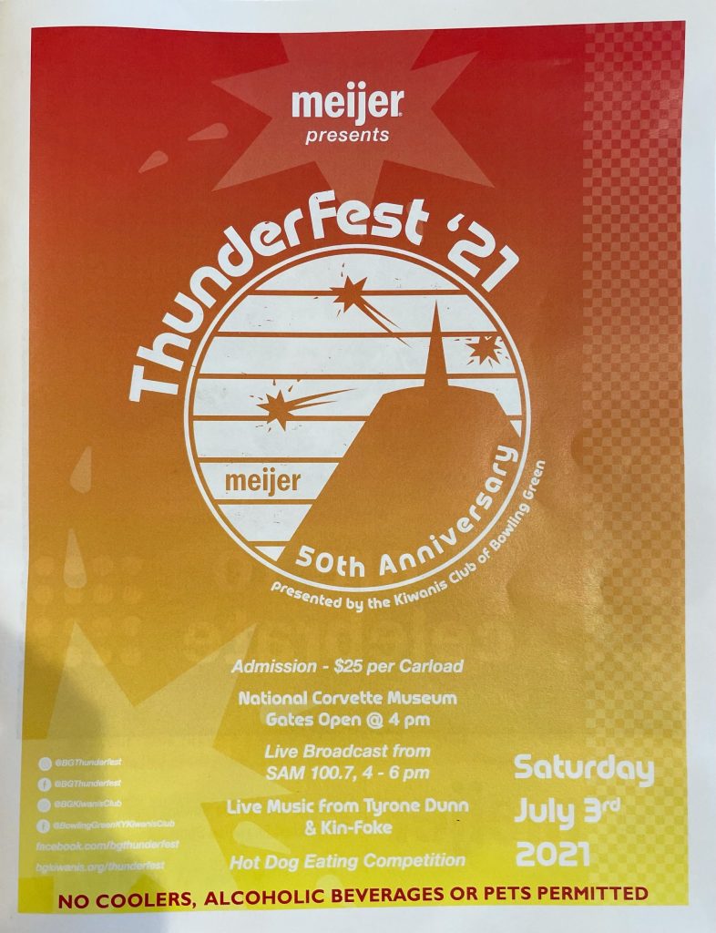 Thunderfest event logo design newspaper ad