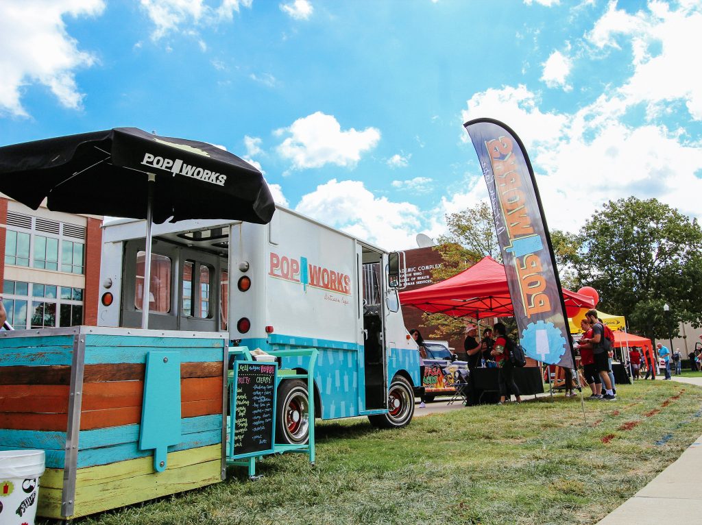 restaurant branding featuring truck wrap and pop-up event